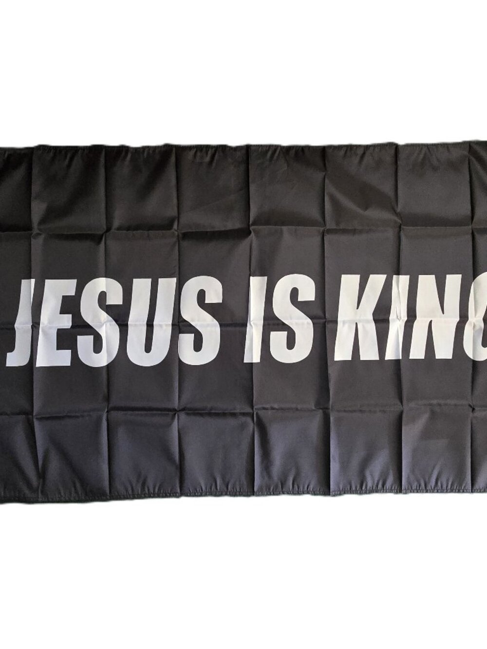 Jesus Is King Christian 3x5 Flag Banner Religious Faith Wall Decor Black White